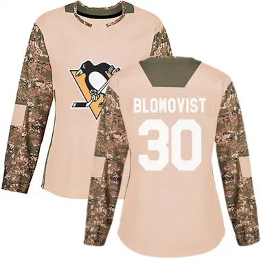 Camo Women's Joel Blomqvist Authentic Pittsburgh Penguins Veterans Day Practice Jersey