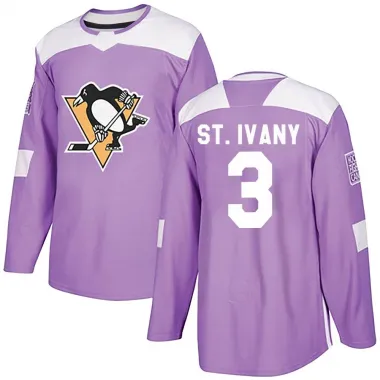 Purple Men's Jack St. Ivany Authentic Pittsburgh Penguins Fights Cancer Practice Jersey