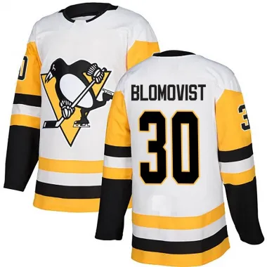White Men's Joel Blomqvist Authentic Pittsburgh Penguins Away Jersey