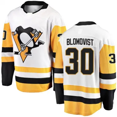 White Men's Joel Blomqvist Breakaway Pittsburgh Penguins Away Jersey