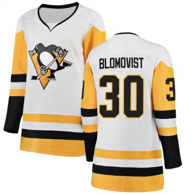 White Women's Joel Blomqvist Breakaway Pittsburgh Penguins Away Jersey